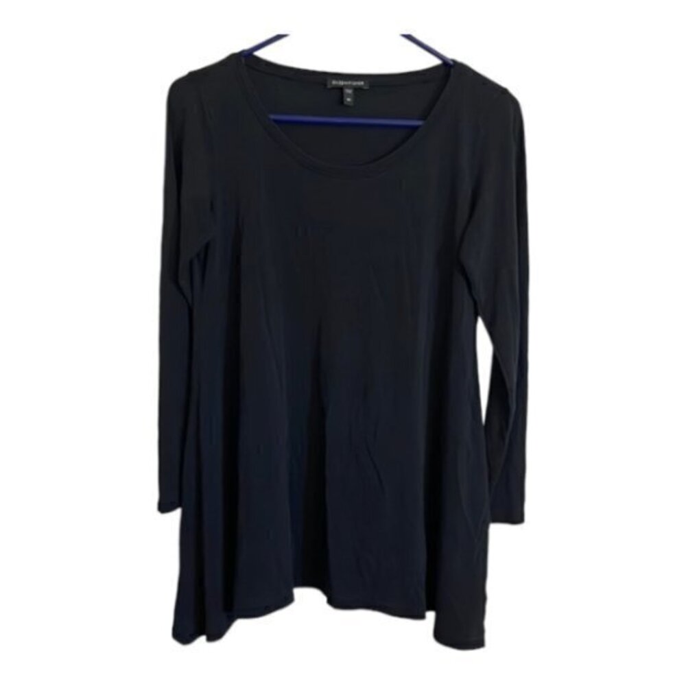 Women's Eileen Fisher Black Long Sleeve Blouse Size XS EUC #6606